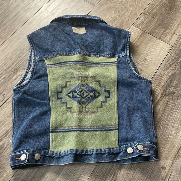 Pendleton Other - Pendleton Western Wear Denim Vest Wool Print